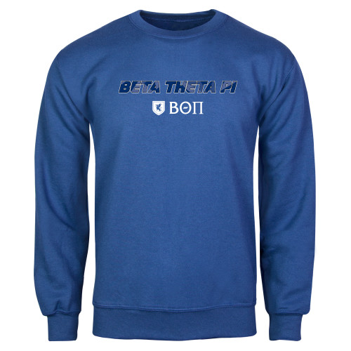Royal Fleece Crew-Beta Theta with pattern