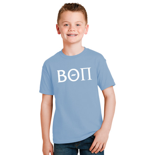 Youth Light Blue T Shirt-Beta Theta Pi Greek Letters