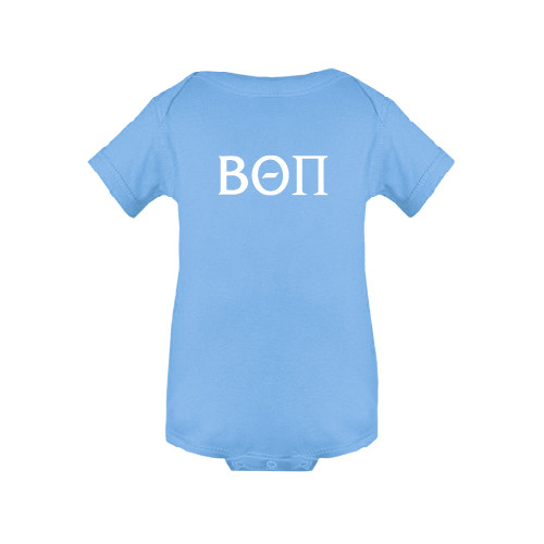 Light Blue Infant Onesie-Beta Theta Pi Greek Letters
