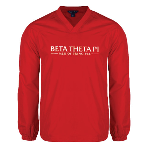 Red V Neck Raglan Windshirt-Beta Theta Pi