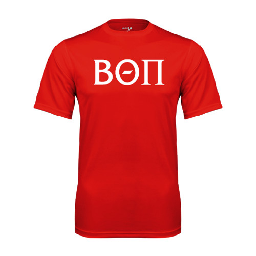 Red Performance Tee-Beta Theta Pi Greek Letters