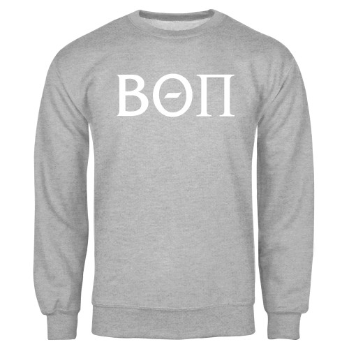 Grey Fleece Crew-Beta Theta Pi Greek Letters
