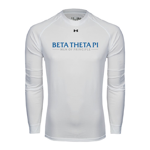 Under Armour White Long Sleeve Tech Tee-Beta Theta Pi