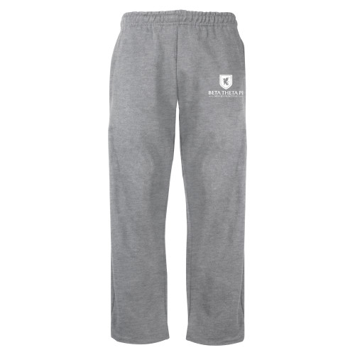 Grey Fleece Open Bottom Pant-Official Logo