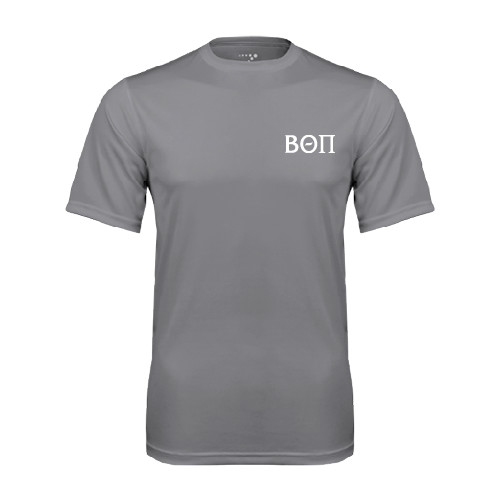 Grey Concrete Performance Tee-Beta Theta Pi Greek Letters