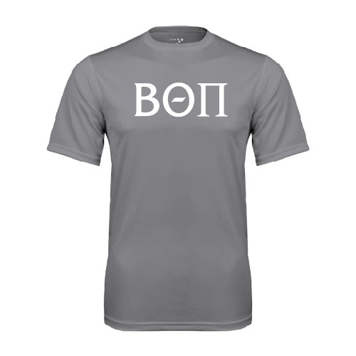 Grey Concrete Performance Tee-Beta Theta Pi Greek Letters