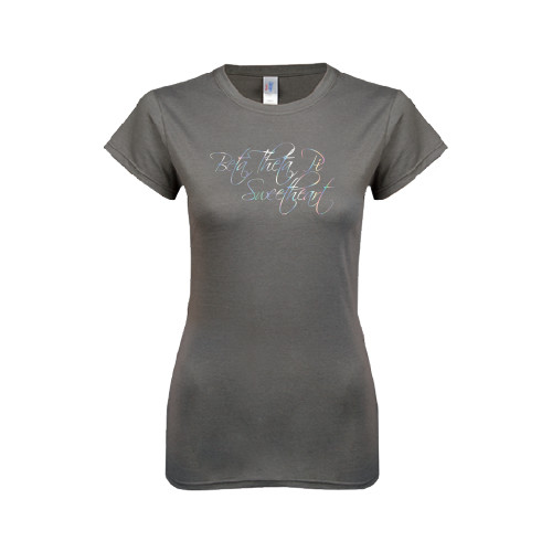 Next Level Womens Charcoal Boyfriend Tee-Beta Theta Pi Sweetheart Script