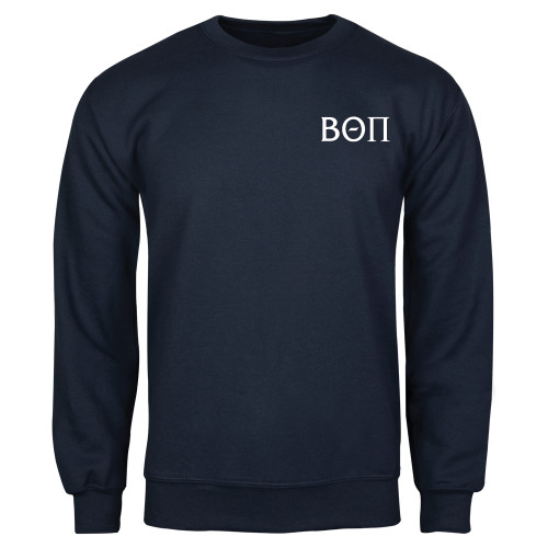 Navy Fleece Crew-Beta Theta Pi Greek Letters