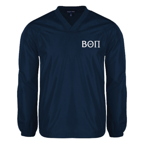 Navy V Neck Raglan Windshirt-Beta Theta Pi Greek Letters