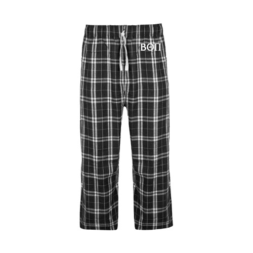 Black/Grey Flannel Pajama Pant-Beta Theta Pi Greek Letters