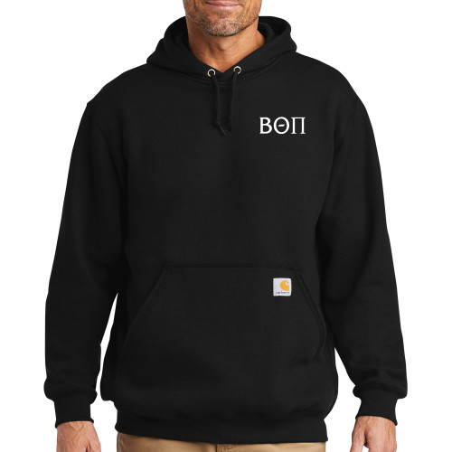 Carhartt Black Midweight Hoodie-Beta Theta Pi Greek Letters