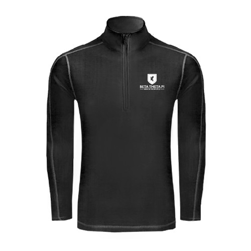 Sport Tek Black Sport Wick Stretch 1/2 Zip Pullover-Official Logo
