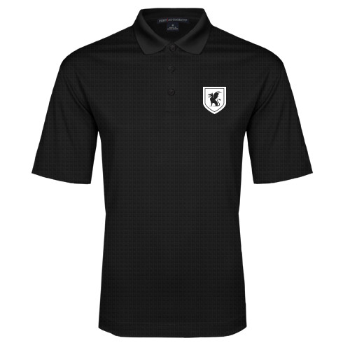 Black Performance Fine Jacquard Polo-Official Shield