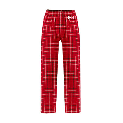 Red/Black Flannel Pajama Pant-Beta Theta Pi Greek Letters