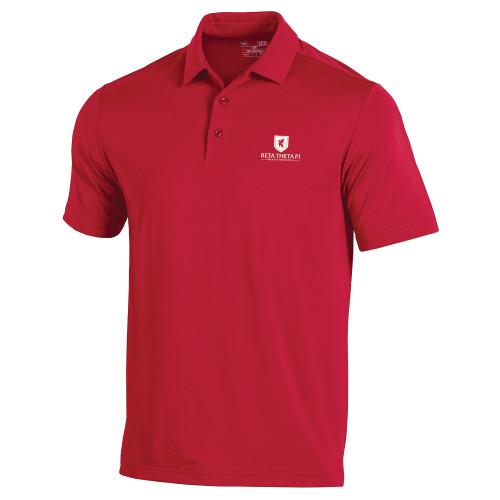 Under Armour Red Performance Polo-Official Logo
