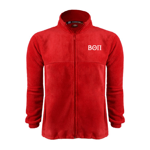 Red Fleece Full Zip Jacket-Beta Theta Pi Greek Letters