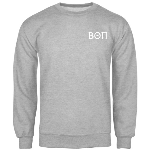 Grey Fleece Crew-Beta Theta Pi Greek Letters