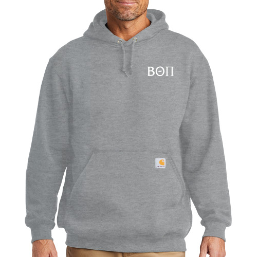 Carhartt Heather Grey Midweight Hoodie-Beta Theta Pi Greek Letters