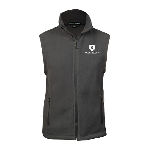 Charcoal Fleece Full Zip Vest-Official Logo
