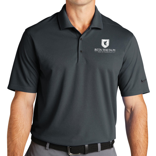 Nike Charcoal Dri Fit Micro Pique 2.0 Polo-Official Logo