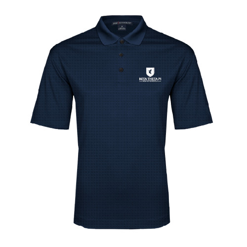 Navy Performance Fine Jacquard Polo-Official Logo