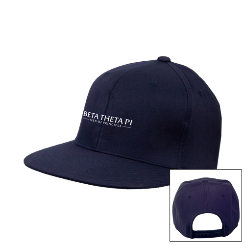 Navy Flat Bill Snapback Hat-Beta Theta Pi