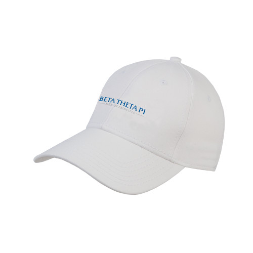 White Structured Adjustable Pro Style Hat-Beta Theta Pi
