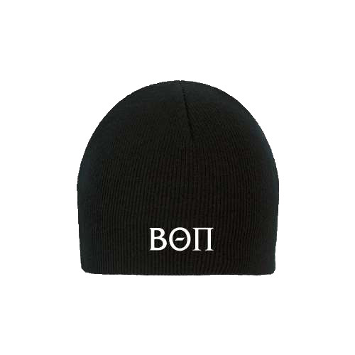 Black Knit Beanie-Beta Theta Pi Greek Letters