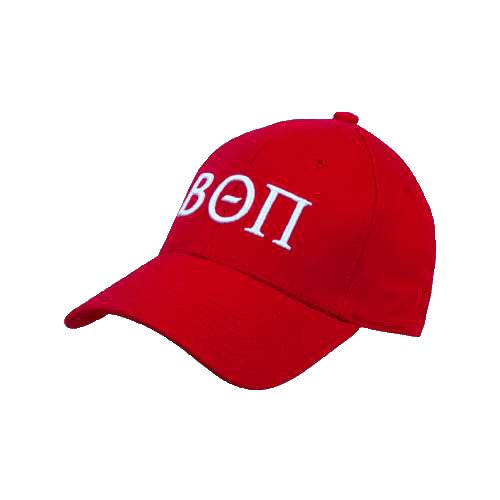 Red Structured Adjustable Pro Style Hat-Beta Theta Pi Greek Letters