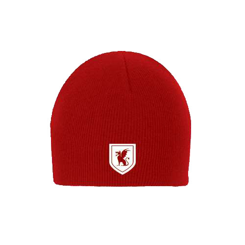 Red Knit Beanie-Official Shield