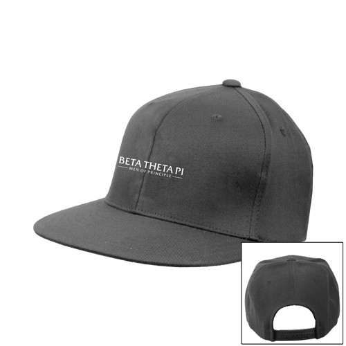 Charcoal Flat Bill Snapback Hat-Beta Theta Pi