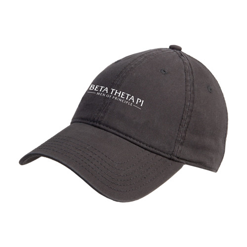 Charcoal Unstructured Adjustable Low Profile Hat-Beta Theta Pi