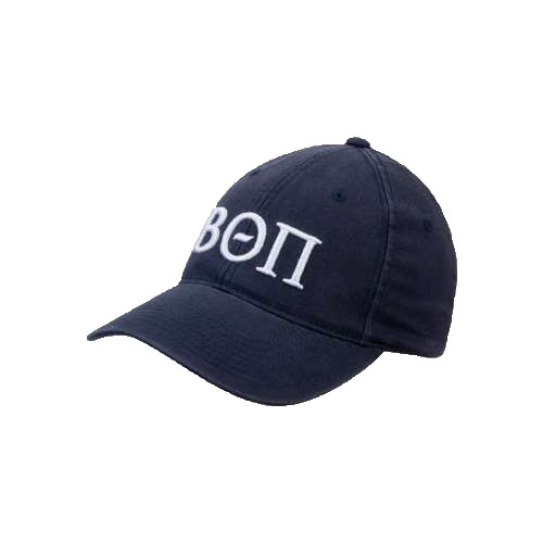 Navy Flexfit Structured Low Profile Hat-Beta Theta Pi Greek Letters
