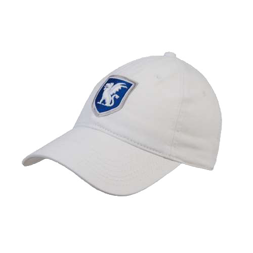 White Unstructured Adjustable Low Profile Hat-Official Shield
