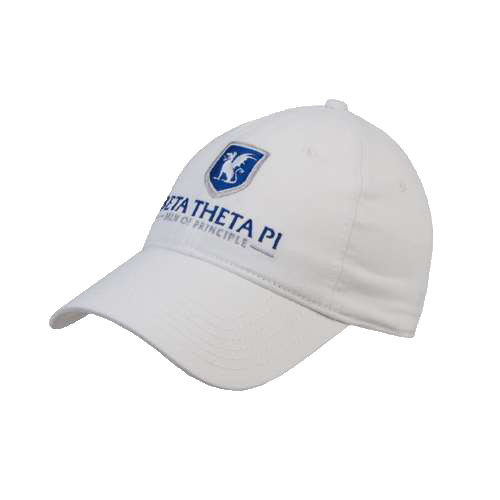 White Unstructured Adjustable Low Profile Hat-Official Logo