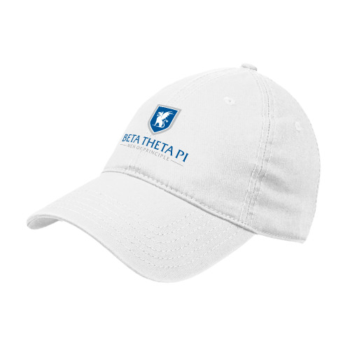 White Unstructured Adjustable Low Profile Hat-Official Logo