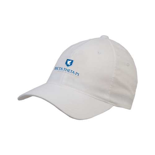 White Flexfit Structured Low Profile Hat-Official Logo