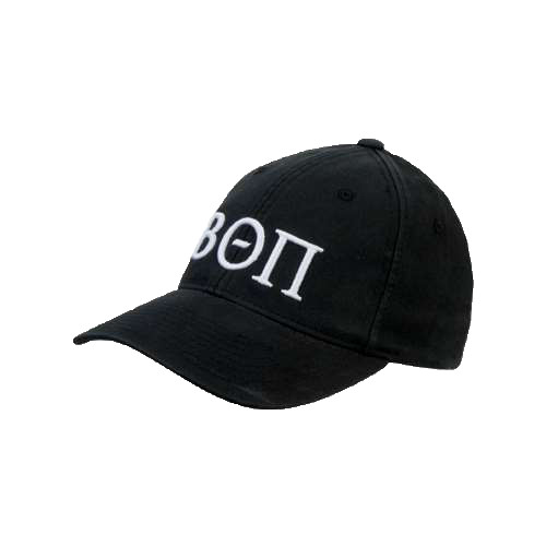 Black Flexfit Structured Low Profile Hat-Beta Theta Pi Greek Letters