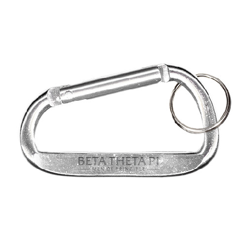  Silver Carabiner with Split Ring - Official Logo Flat Version Engraved
