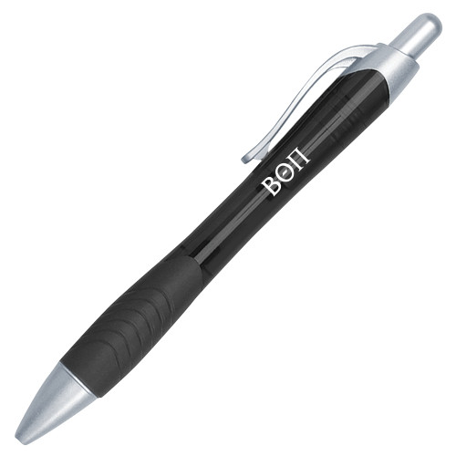  Metallic Mykonos Black Pen - Beta Theta Pi Greek Letters