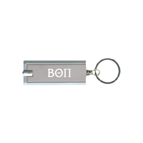  Turbo Silver Flashlight Key Holder - Beta Theta Pi Greek Letters