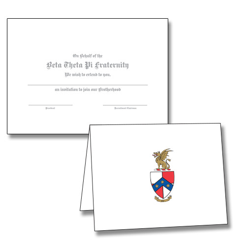  Coat of Arms 6.25 x 4.5 Generic Folded Bid Card w/Matching  Blank Envelope