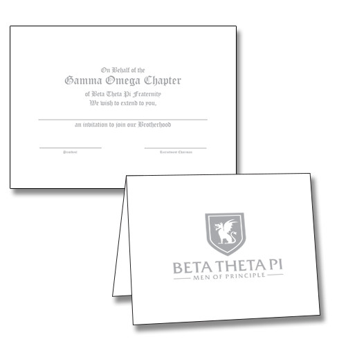  Silver Foil Shield 6.25 x 4.5 Folded Personalized Bid Card w/Matching Blank Envelope