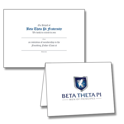 Beta Founders Bid Card 6.25 x 4.5 Folded w/Matching  Blank Envelope