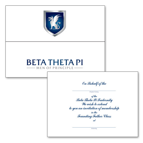  Founding Fathers Chapter/Colony Version Tri Fold Bid Card w/Match A6 Personalized Envelope