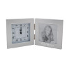 Thumbnail image for  Silver Two Tone Photo Frame w/Clock