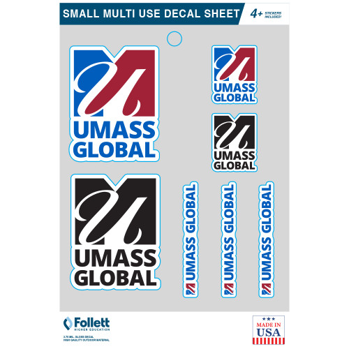  Small Multi Use Decal Sheet - UMass Global - Sticker Sheet