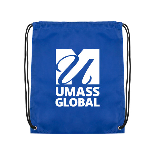  Royal Drawstring Backpack - UMass Global Primary Logo Stacked