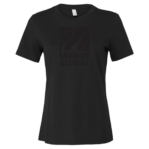  Bella + Canvas Womens Black Relaxed Cotton T Shirt - UMass Global Black