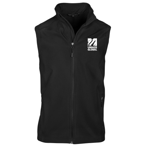  Black Softshell Core Vest - UMass Global Primary Logo Stacked